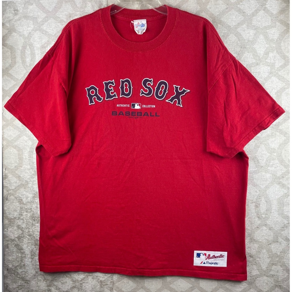 Majestic Boston Red Sox Men XL Red Authentic Collection Baseball T-Shirt 2003